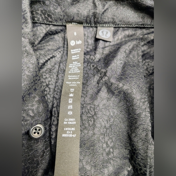 LULULEMON LAB Jacquard Relaxed-Fit Shirt In Leopardo Jacquard MED Black Size 8 - Picture 8 of 16